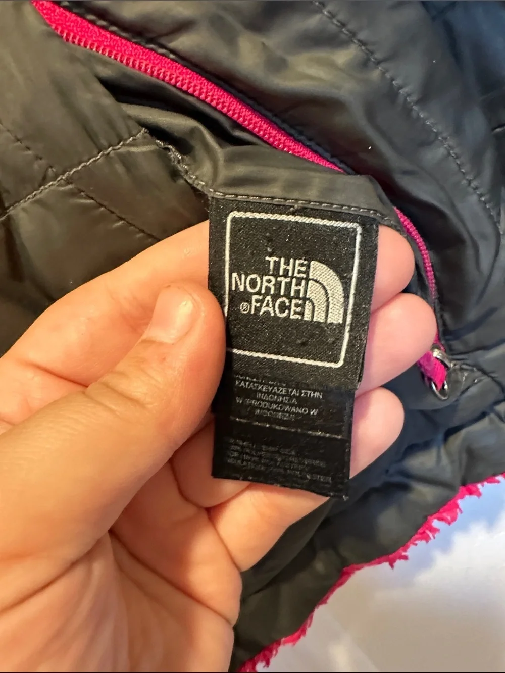The North Face Girls Reversible Bright Red Plush Fleece Jacket